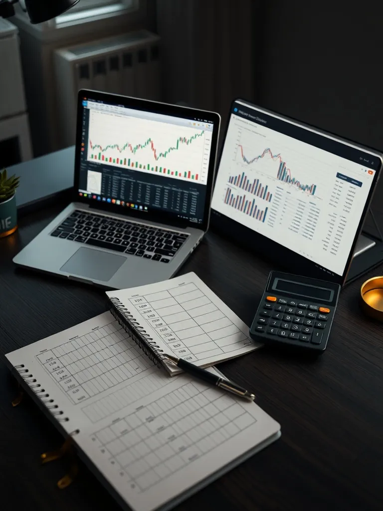 A high-quality, professional photograph of a workspace with